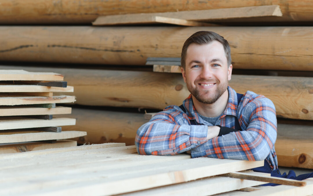 building contractor with lumber
