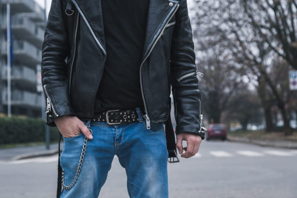 punk-clothing fashion-with-jeans-posing