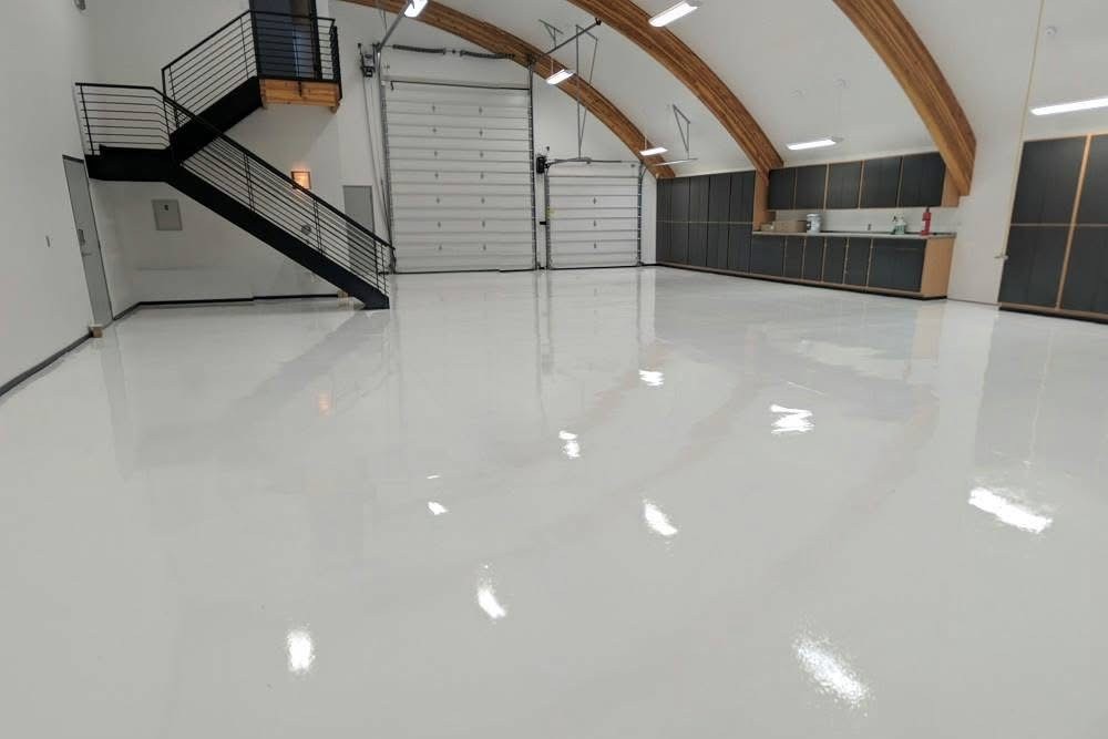 white smooth concrete coating for hanger