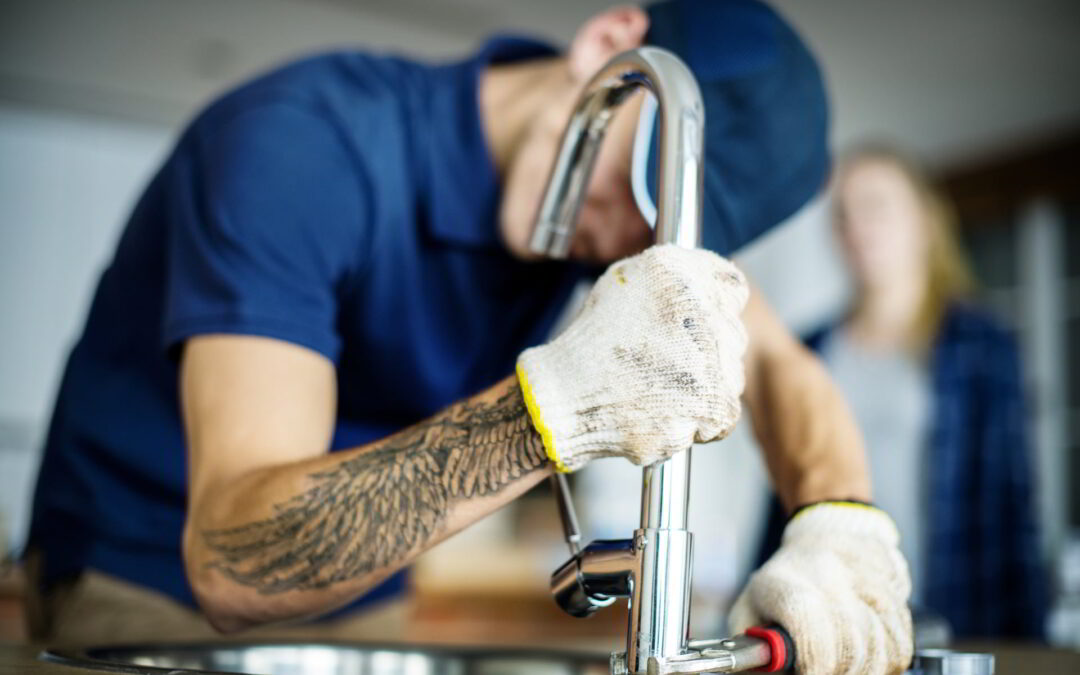 plumber fixing sink