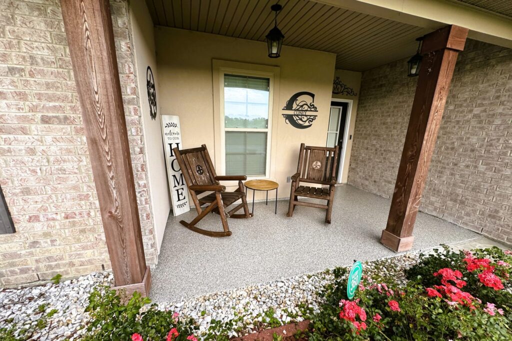 Concrete coating on porch floor Concrete coating on porch floor