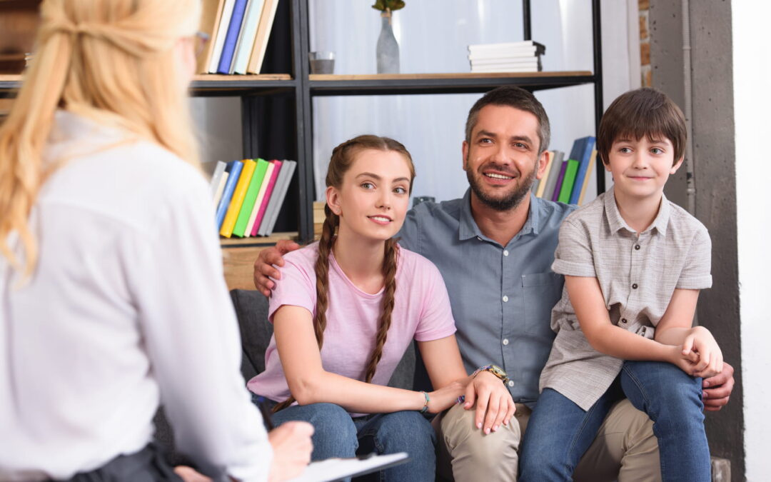 family with a counselor