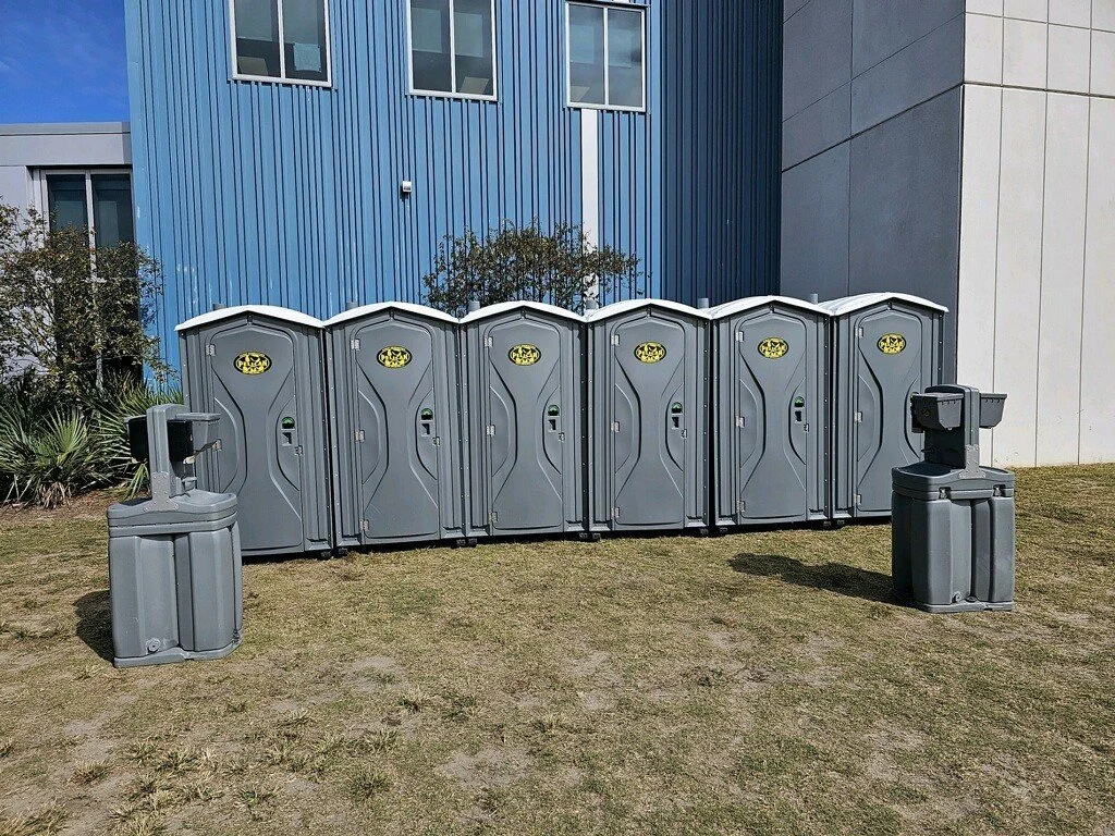 grey porta potty rentals