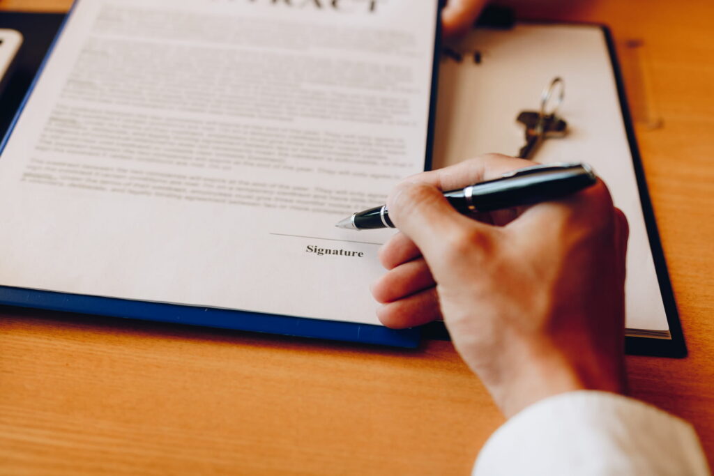 Signed notarized documents