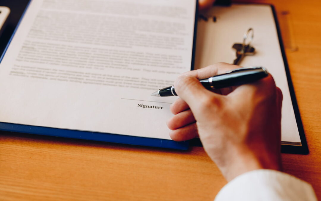 signing a document